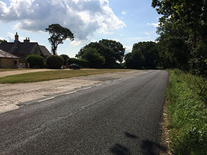Lepe Road showing passing places for military vehicles- image by Stephen Fisher